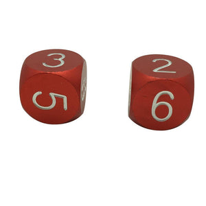 Devils Red - Pair of Precision CNC Aluminum Dice D6's with Round Corners-Dice-Norse Foundry-DND Dice-Polyhedral Dice-D20-Metal Dice-Precision Dice-Luxury Dice-Dungeons and Dragons-D&D-