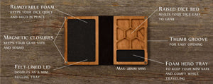 Lapis Leather Mini Spell Book Dice and Gaming Box - Elderwood