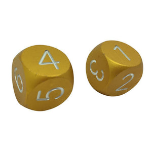 Gold Coin - Pair of Precision CNC Aluminum Dice D6's with Round Corners-Dice-Norse Foundry-DND Dice-Polyhedral Dice-D20-Metal Dice-Precision Dice-Luxury Dice-Dungeons and Dragons-D&D-