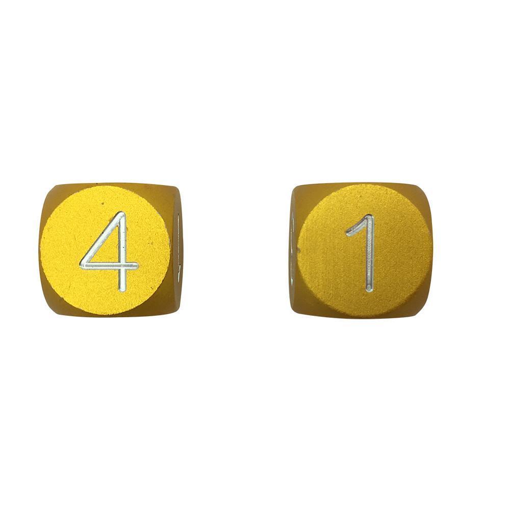 Gold Coin - Pair of Precision CNC Aluminum Dice D6's with Round Corners-Dice-Norse Foundry-DND Dice-Polyhedral Dice-D20-Metal Dice-Precision Dice-Luxury Dice-Dungeons and Dragons-D&D-