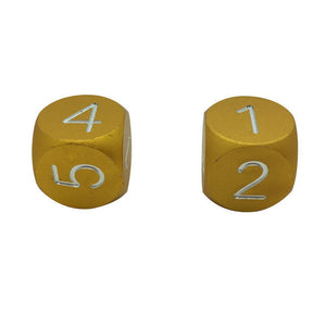 Gold Coin - Pair of Precision CNC Aluminum Dice D6's with Round Corners-Dice-Norse Foundry-DND Dice-Polyhedral Dice-D20-Metal Dice-Precision Dice-Luxury Dice-Dungeons and Dragons-D&D-