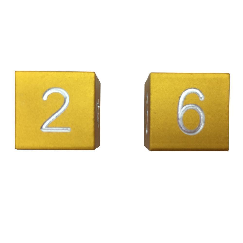 Gold Coin - Pair of Precision CNC Aluminum Dice D6's with Sharp Corners-Dice-Norse Foundry-DND Dice-Polyhedral Dice-D20-Metal Dice-Precision Dice-Luxury Dice-Dungeons and Dragons-D&D-