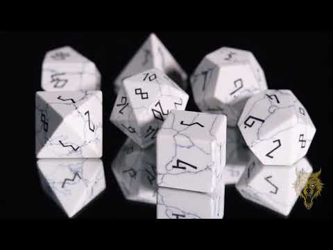 White Howlite - 7 Piece RPG Set Gemstone Dice