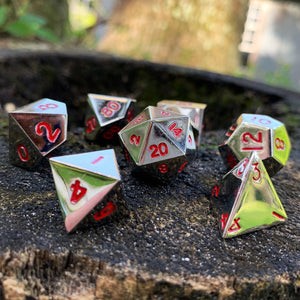 Lycanthrope Silver - 7 Piece Metal Dice Set