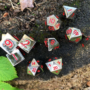Lycanthrope Silver - 7 Piece Metal Dice Set