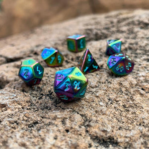 Queens Treasure Pebble™ Dice - 10mm Alloy Mini Polyhedral Dice Set