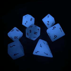 Glowstone Blue - 7 Piece RPG Set Gemstone Dice