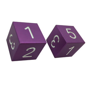 Lich Purple - Pair of Precision CNC Aluminum Dice D6's with Sharp Corners-Dice-Norse Foundry-DND Dice-Polyhedral Dice-D20-Metal Dice-Precision Dice-Luxury Dice-Dungeons and Dragons-D&D-