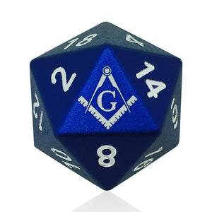 Masonic D20 6061 Aircraft Grade Aluminum-Dice-Norse Foundry-DND Dice-Polyhedral Dice-D20-Metal Dice-Precision Dice-Luxury Dice-Dungeons and Dragons-D&D-