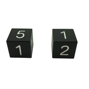 Night Black - Pair of Precision CNC Aluminum Dice D6's with Sharp Corners-Dice-Norse Foundry-DND Dice-Polyhedral Dice-D20-Metal Dice-Precision Dice-Luxury Dice-Dungeons and Dragons-D&D-