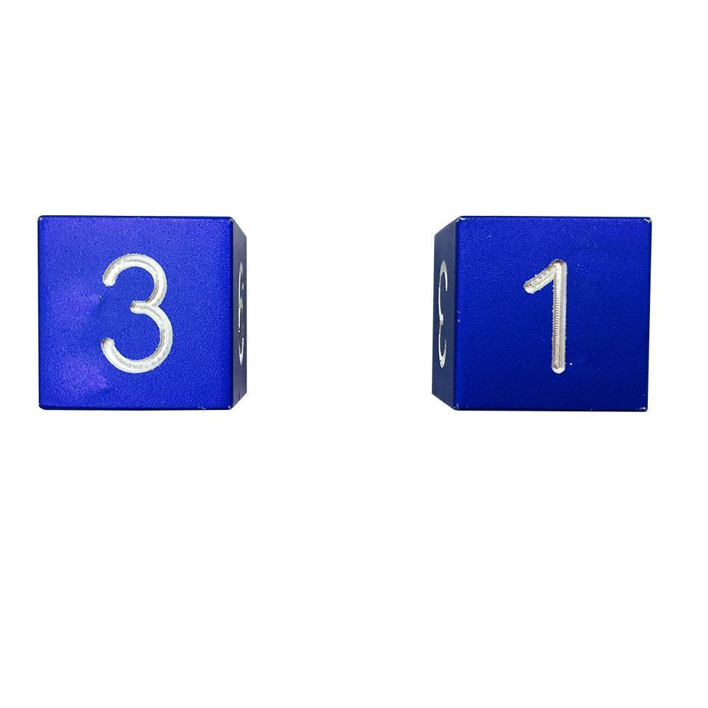 Noble Blue - Pair of Precision CNC Aluminum Dice D6's with Sharp Corners-Dice-Norse Foundry-DND Dice-Polyhedral Dice-D20-Metal Dice-Precision Dice-Luxury Dice-Dungeons and Dragons-D&D-