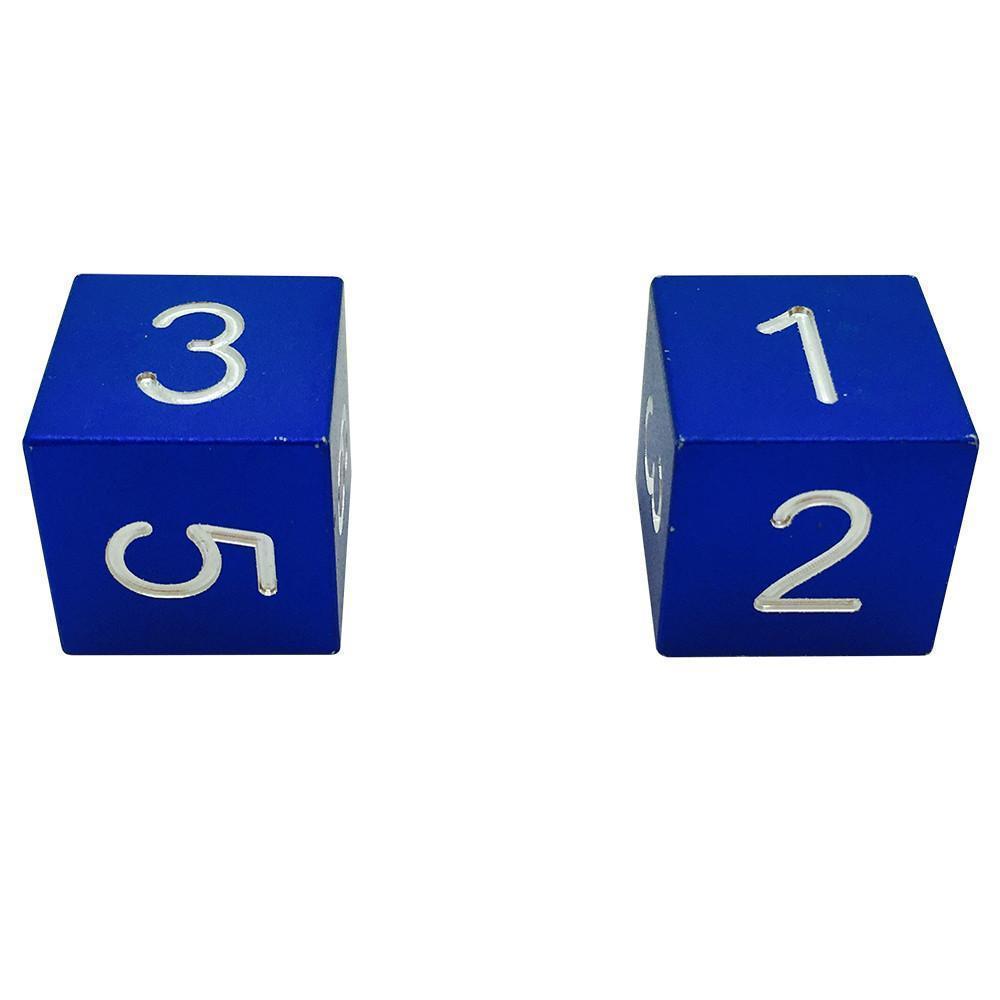 Noble Blue - Pair of Precision CNC Aluminum Dice D6&#39;s with Sharp Corners-Dice-Norse Foundry-DND Dice-Polyhedral Dice-D20-Metal Dice-Precision Dice-Luxury Dice-Dungeons and Dragons-D&amp;D-