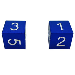 Noble Blue - Pair of Precision CNC Aluminum Dice D6's with Sharp Corners-Dice-Norse Foundry-DND Dice-Polyhedral Dice-D20-Metal Dice-Precision Dice-Luxury Dice-Dungeons and Dragons-D&D-