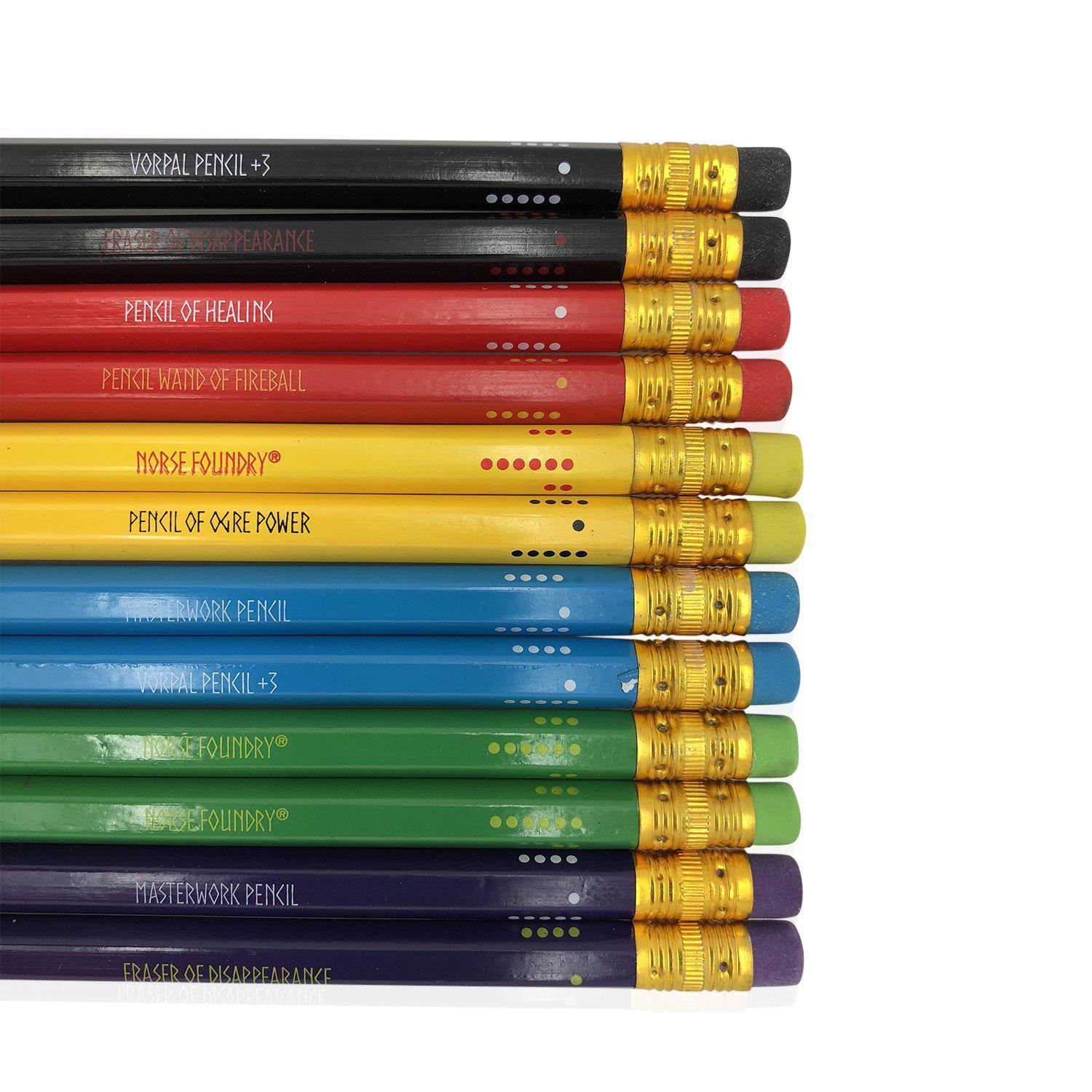 Pencils of Legends - RPG Pencils with erasers by Norse Foundry-Accessories-Norse Foundry-DND Dice-Polyhedral Dice-D20-Metal Dice-Precision Dice-Luxury Dice-Dungeons and Dragons-D&D-