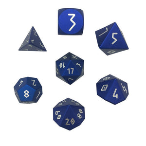 Precision CNC Aluminum Dice Set Norse Fount - Noble Blue-Aluminum Dice-Norse Foundry-DND Dice-Polyhedral Dice-D20-Metal Dice-Precision Dice-Luxury Dice-Dungeons and Dragons-D&D-