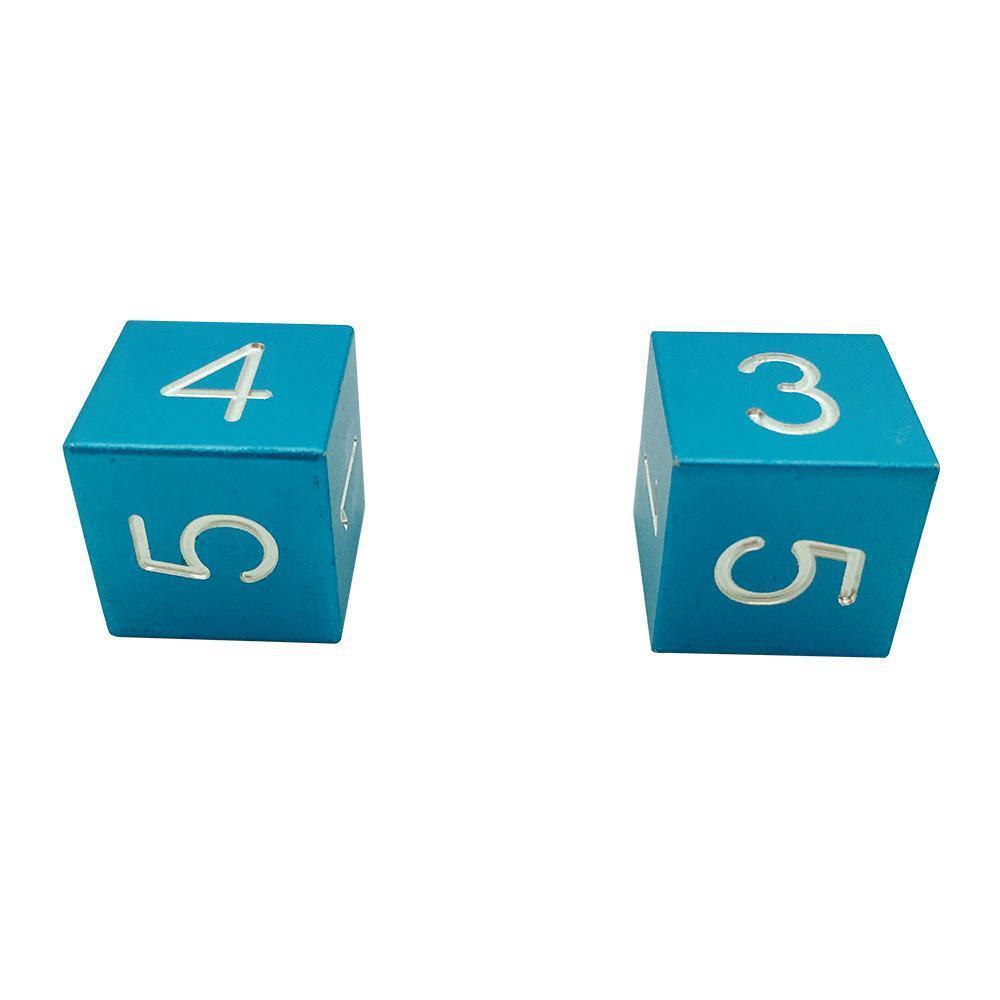 Sea Teal - Pair of Precision CNC Aluminum Dice D6&#39;s with Sharp Corners-Dice-Norse Foundry-DND Dice-Polyhedral Dice-D20-Metal Dice-Precision Dice-Luxury Dice-Dungeons and Dragons-D&amp;D-