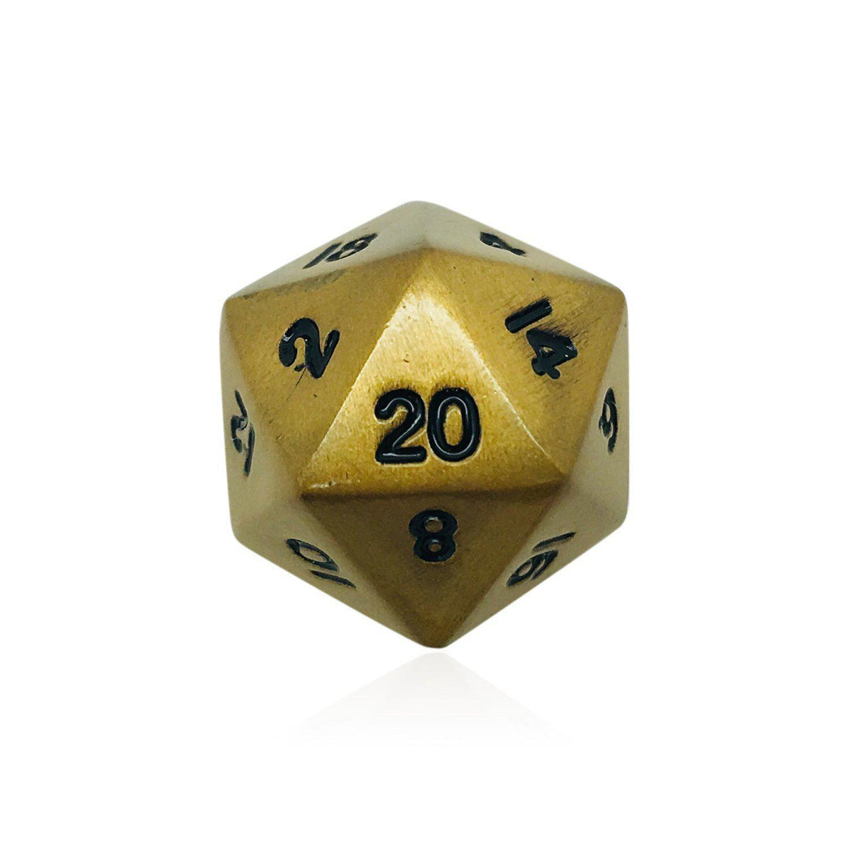 Single Alloy D20 in Dragons Gold by Norse Foundry-Dice-Norse Foundry-DND Dice-Polyhedral Dice-D20-Metal Dice-Precision Dice-Luxury Dice-Dungeons and Dragons-D&amp;D-