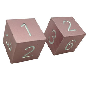 Warlock Pink - Pair of Precision CNC Aluminum Dice D6's with Sharp Corners-Dice-Norse Foundry-DND Dice-Polyhedral Dice-D20-Metal Dice-Precision Dice-Luxury Dice-Dungeons and Dragons-D&D-