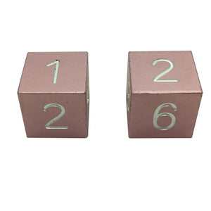 Warlock Pink - Pair of Precision CNC Aluminum Dice D6's with Sharp Corners-Dice-Norse Foundry-DND Dice-Polyhedral Dice-D20-Metal Dice-Precision Dice-Luxury Dice-Dungeons and Dragons-D&D-